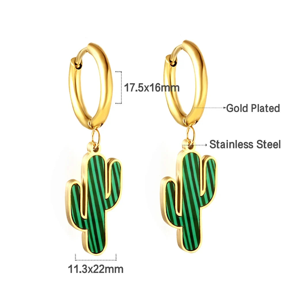 LUXUSTEEL Animal Hoop Earrings | Stainless Steel Drop Earrings for Women