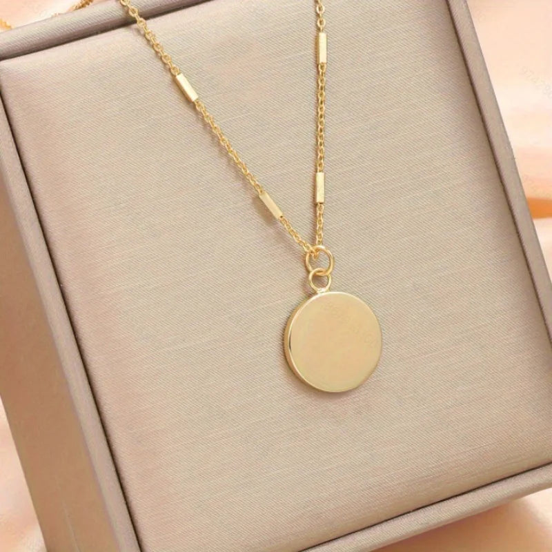 Vintage Roman Numeral Pendant Necklace | Women's Clavicle Chain Jewelry