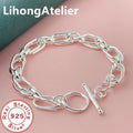 Classic 925 Sterling Silver Double Link Bracelet | Fine Jewelry Gift for Women and Men