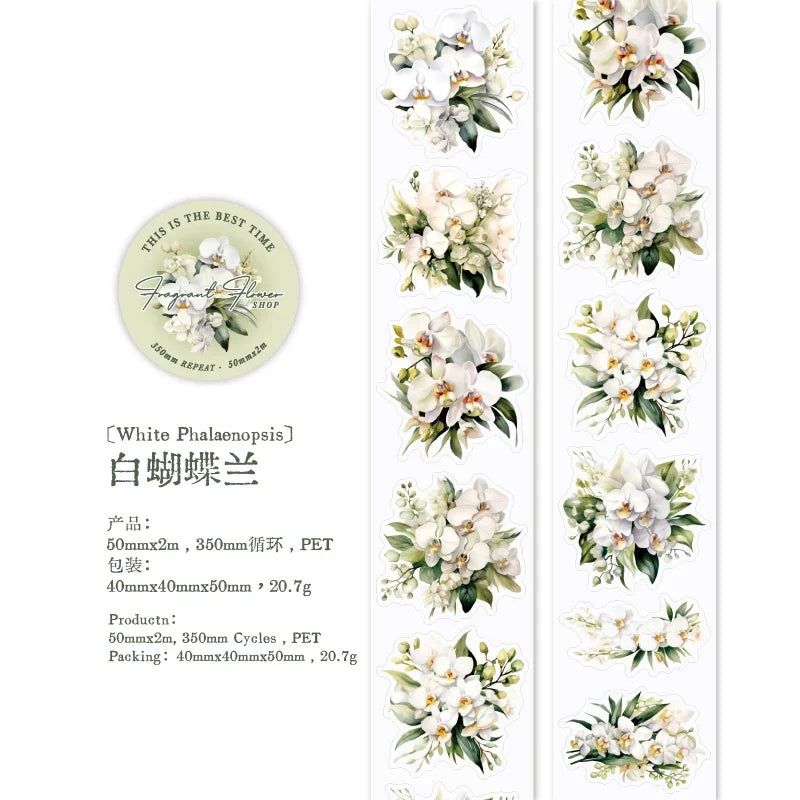 Journal GO Flower Washi Tape Set | Fragrant Scrapbooking Decorative Tape