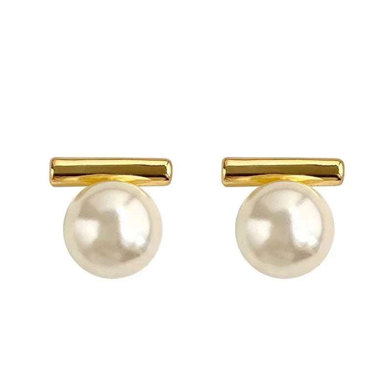 Grey Imitation Pearl Drop Earrings | French Minimalist Jewelry for Women