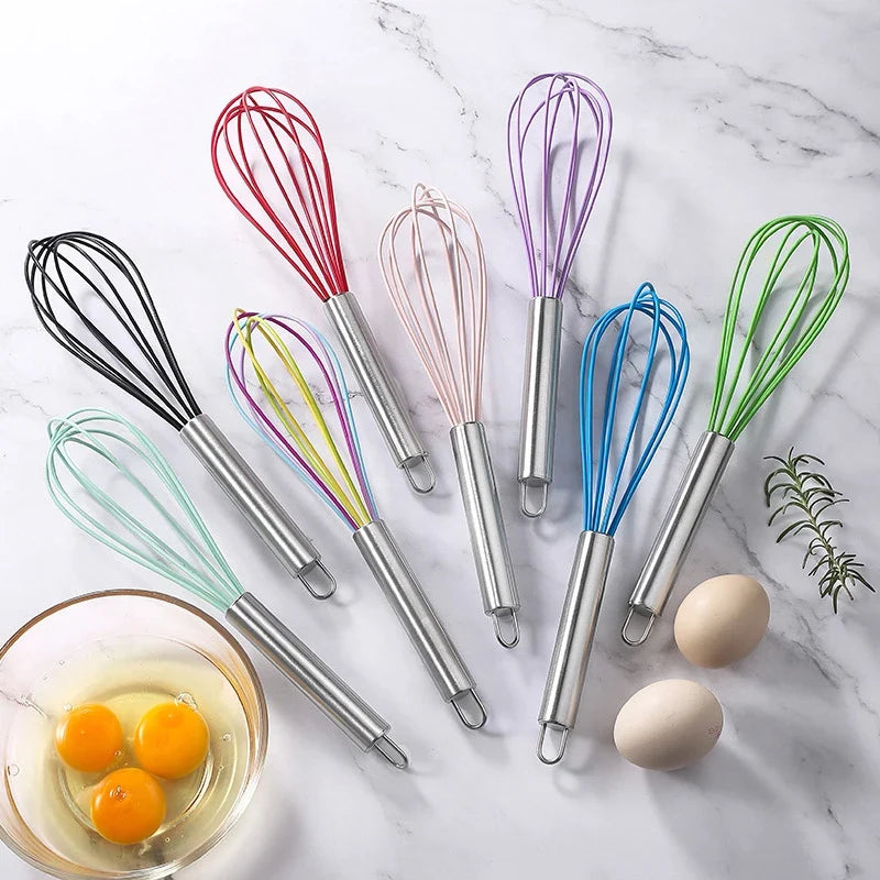 Stainless Steel Balloon Wire Silicone Whisk | Manual Egg Beater Mixer