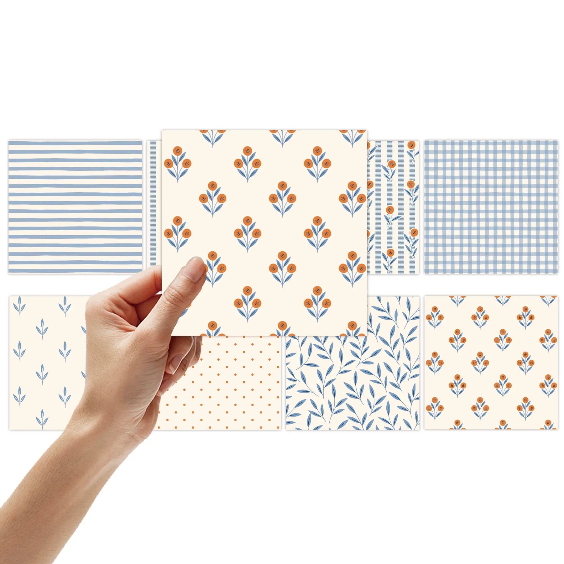 8 Sheets Fresh Plaid Scrapbook Paper Set | DIY Craft Background for Junk Journals