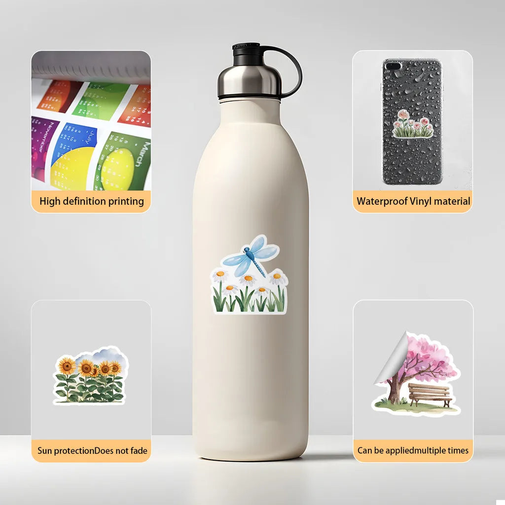 Spring Graffiti Sticker Set | Waterproof Decals for Cups, Laptops & Notebooks