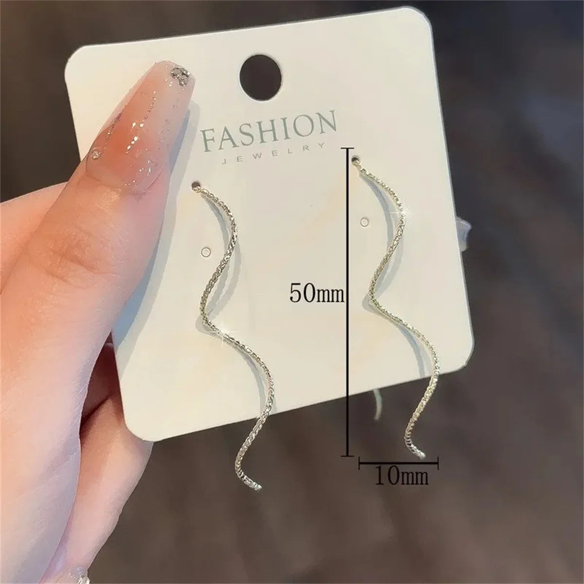 2Pcs Wave Fringe Tassel Earrings | Exquisite Long Style Stud Earrings for Women