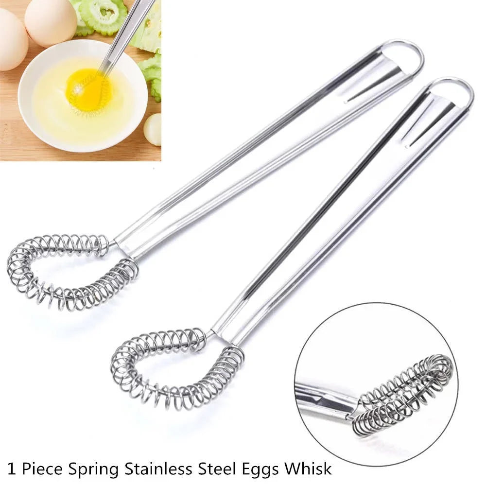 Stainless Steel Spring Manual Whisk | Handheld Mini Egg Beater for Smooth Mixing