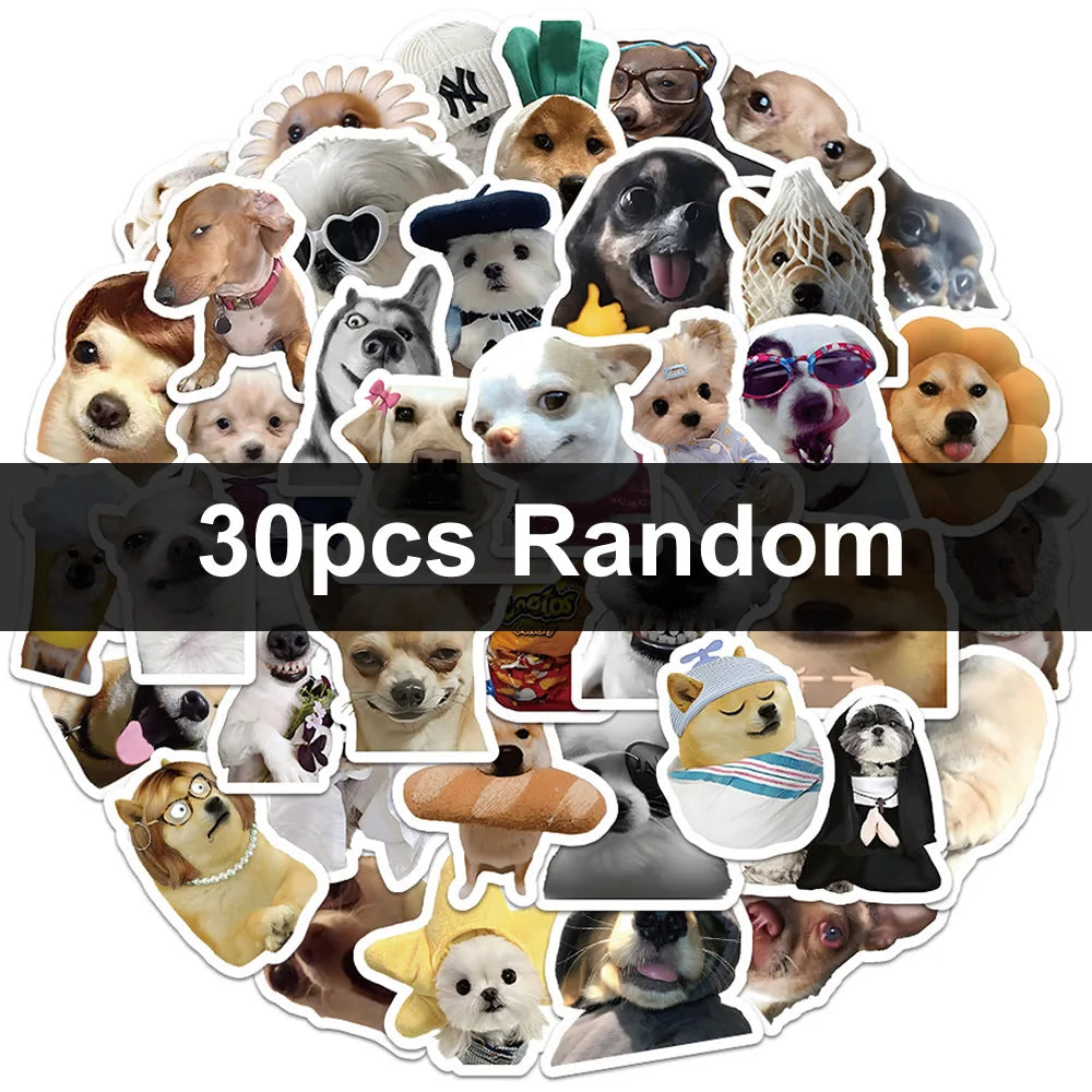 Funny Dogs Stickers | 30/60/180 Cute Decals for Laptop Guitar Bicycle and More