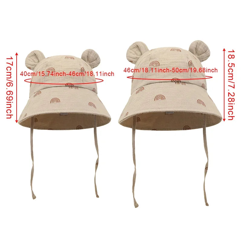 Muslin Baby Sun Hat for Toddlers | 100% Cotton Cartoon Kids Cap