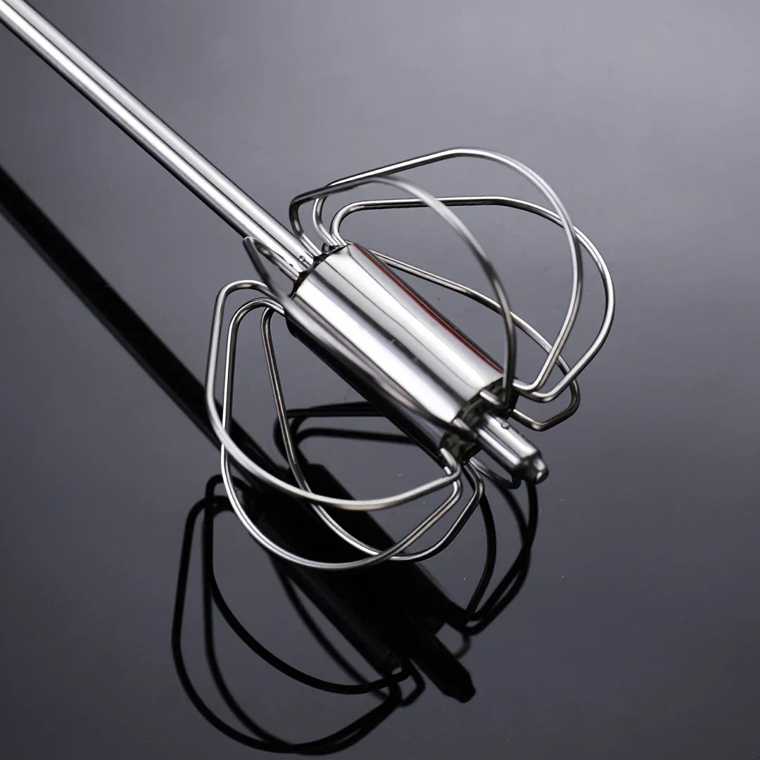Easy Whisking Stainless Steel Whisk | Semi-Automatic Egg Beater for Hand Stirring