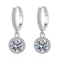 925 Sterling Silver 1 Carat Moissanite Hoop Earrings | Luxury Evening Jewelry for Women