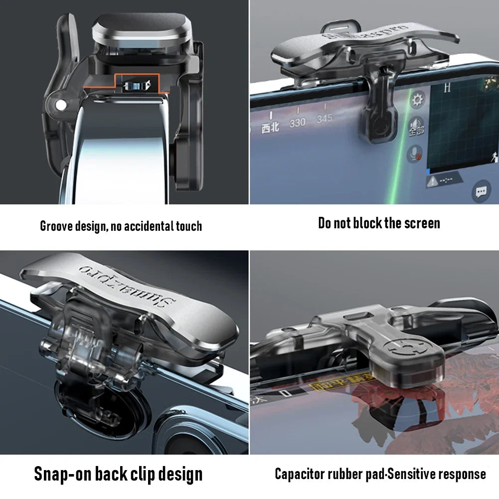 X8 Mobile Game Trigger | 6 Finger Sensitive Shoot Triggers for PUBG & Mobile Gaming