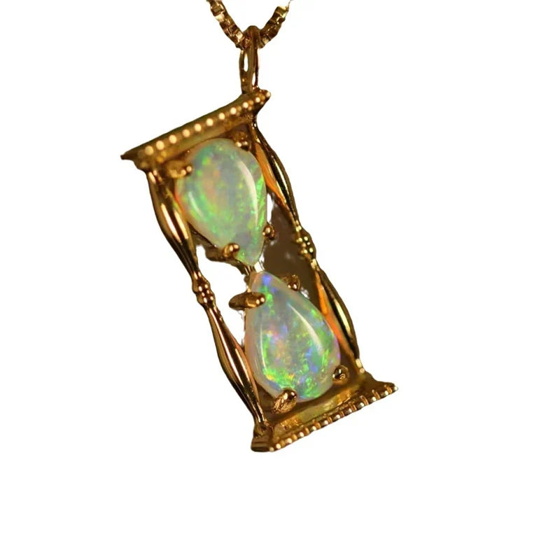 ANENJERY Hourglass Pendant Necklace | Niche Design Fashion Jewelry for Women