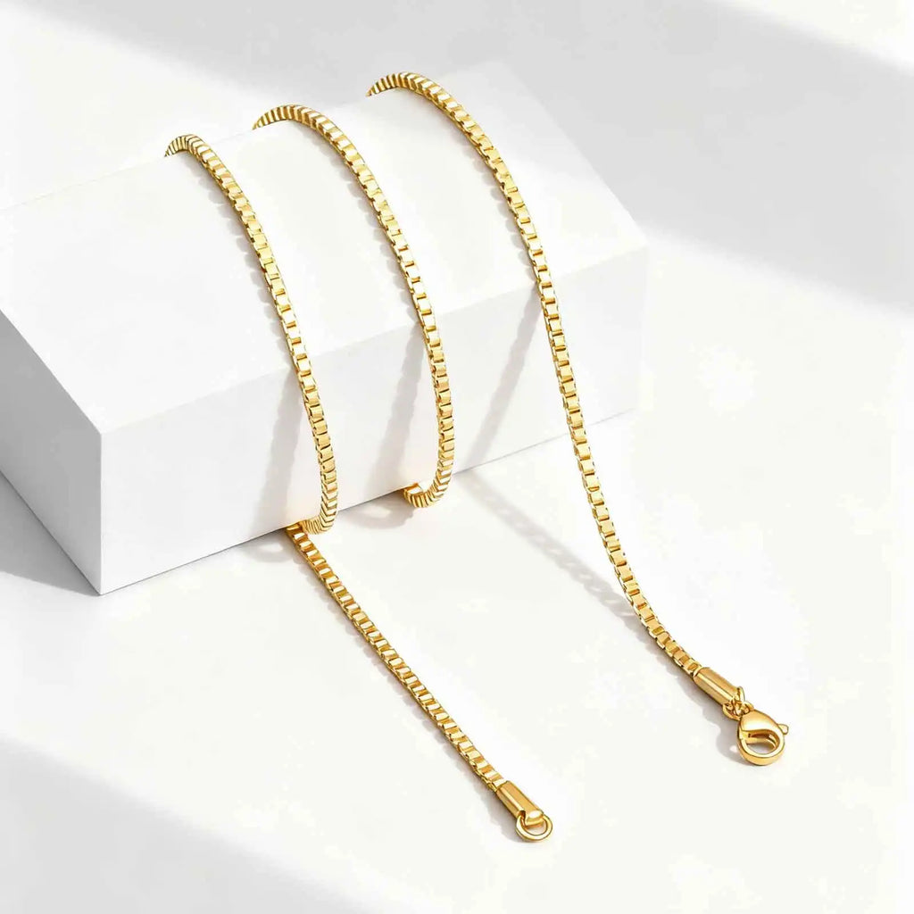 Stainless Steel Box Chain Necklace for Women | Hip Hop Fashion Jewelry Gift