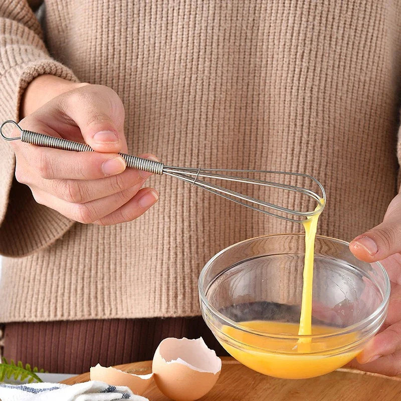 Mini Stainless Steel Balloon Whisk | 3-Wire Manual Egg Beater