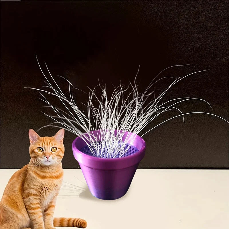 Pet Whisker and Fur Collector | Mini Flower Pot Cat Whisker Holder