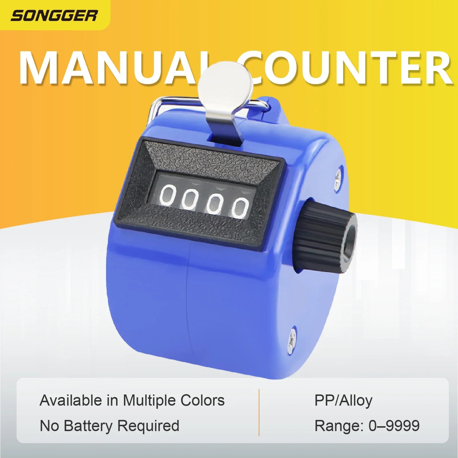 Manual Counter Mechanical Tally Handheld Rotary Clicker Counter | Resettable People Counting Tool