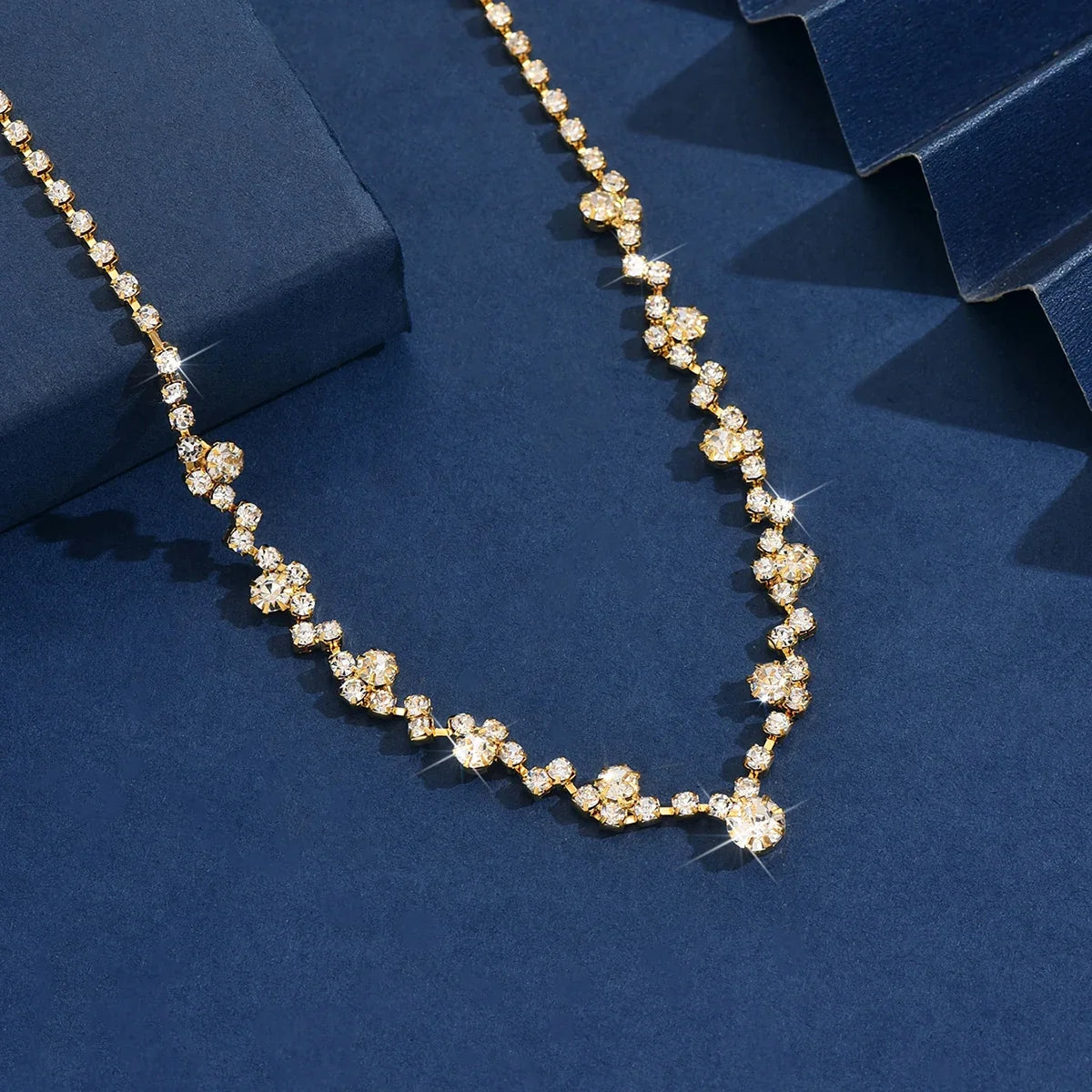 Minimally Exquisite Full Diamond Neck Chain | Light Luxury Elegant Clavicle Jewelry for Women