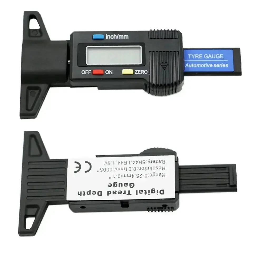 Digital Tire Tread Depth Gauge | 0-25mm LCD Caliper Tool