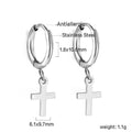 LUXUSTEEL Stainless Steel Cross Hoop Earrings | Colorful Fashion Jewelry for Women