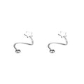 2pcs Stainless Steel Spiral Twisted Stud Earrings | Heart and Star Cartilage Jewelry Set