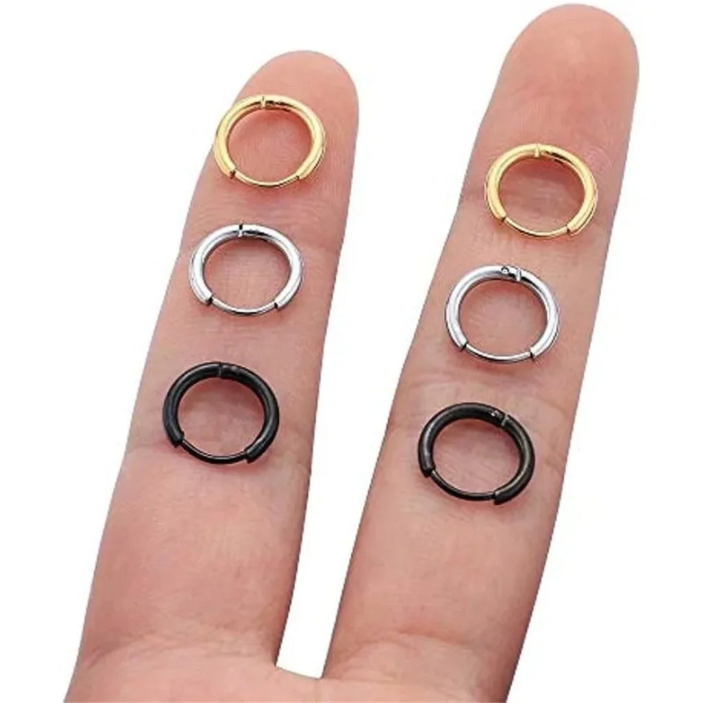 316L Stainless Steel Huggie Hoop Earrings | Hypoallergenic Cartilage Piercing Jewelry for Men and Women
