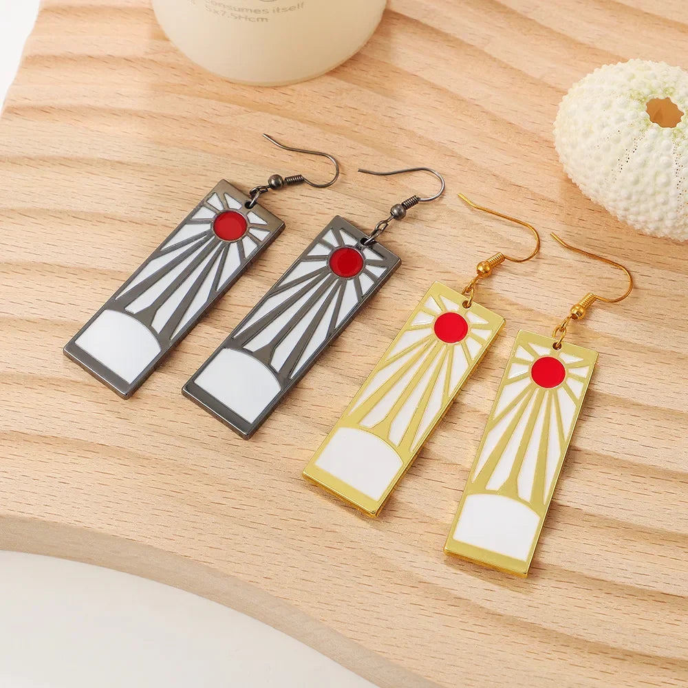 Demon and Slayer Metal Drop Earrings | Unisex Fandom Jewelry