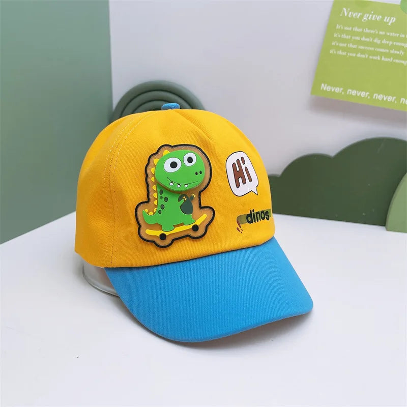 Children's Cartoon Dinosaur Baseball Cap for Toddlers | Unisex Baby Sun Hat