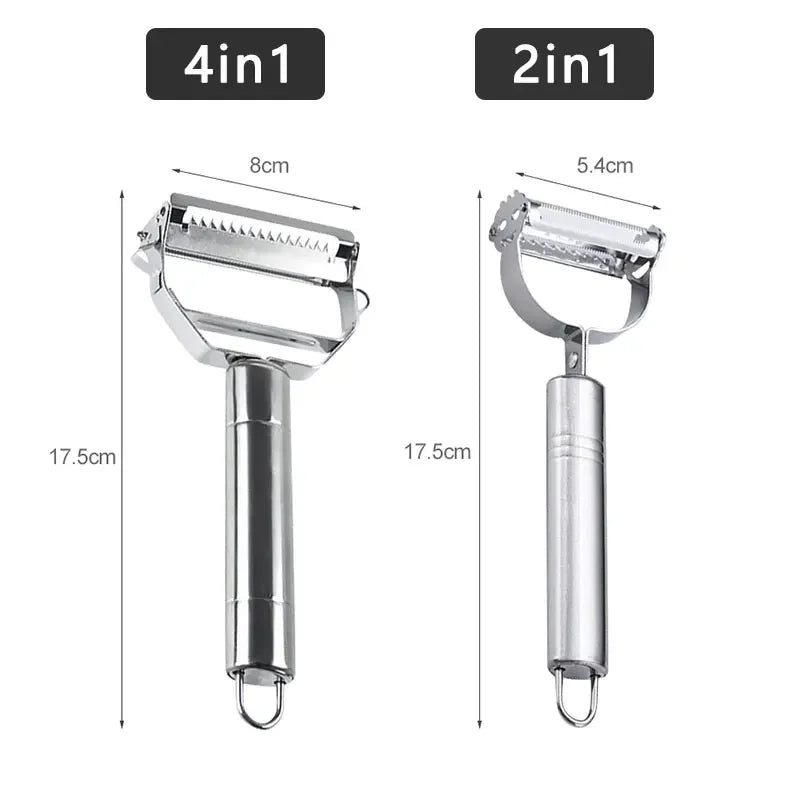 Stainless Steel Double-Head Vegetable Peeler | Multi-Function Kitchen Tool