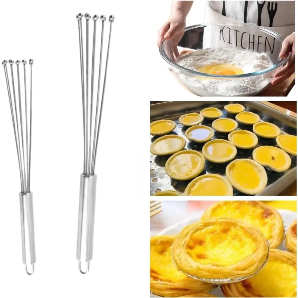 10/12 Inch Manual Egg Beater | Stainless Steel Ball Mixer for Cooking