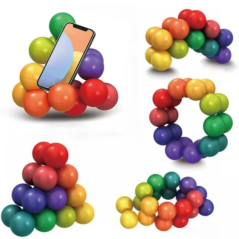 3D Rotating Sensory Fidget Toy | Stress Relief & Educational Color Ball Game