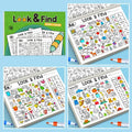 32 Pages Children's Hidden Object Coloring Book | Interactive Educational Matching Game
