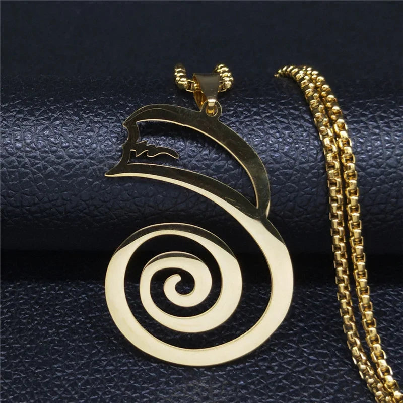 Dai Ko Myo Stainless Steel Pendant Necklace | Gold Color Master Reiki Symbol Jewelry