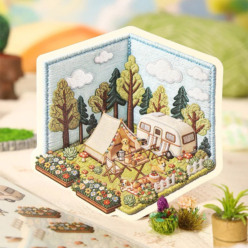 3D Scenery Landscape Stickers | Spring DIY Decals for Junk Journaling