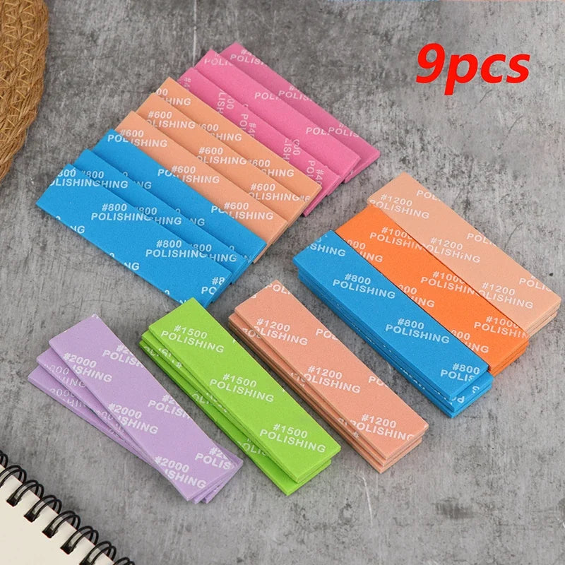 9pcs Semi-rigid Sanding Sticks | Model Making Tool Set for Plastic Polishing and Hobby DIY