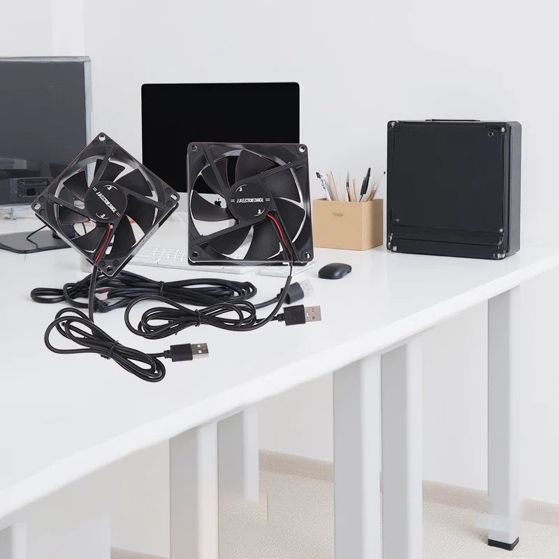 5V USB Router Cooling Fan | Quiet Brushless Desktop Cooler for TV Box Modem PC