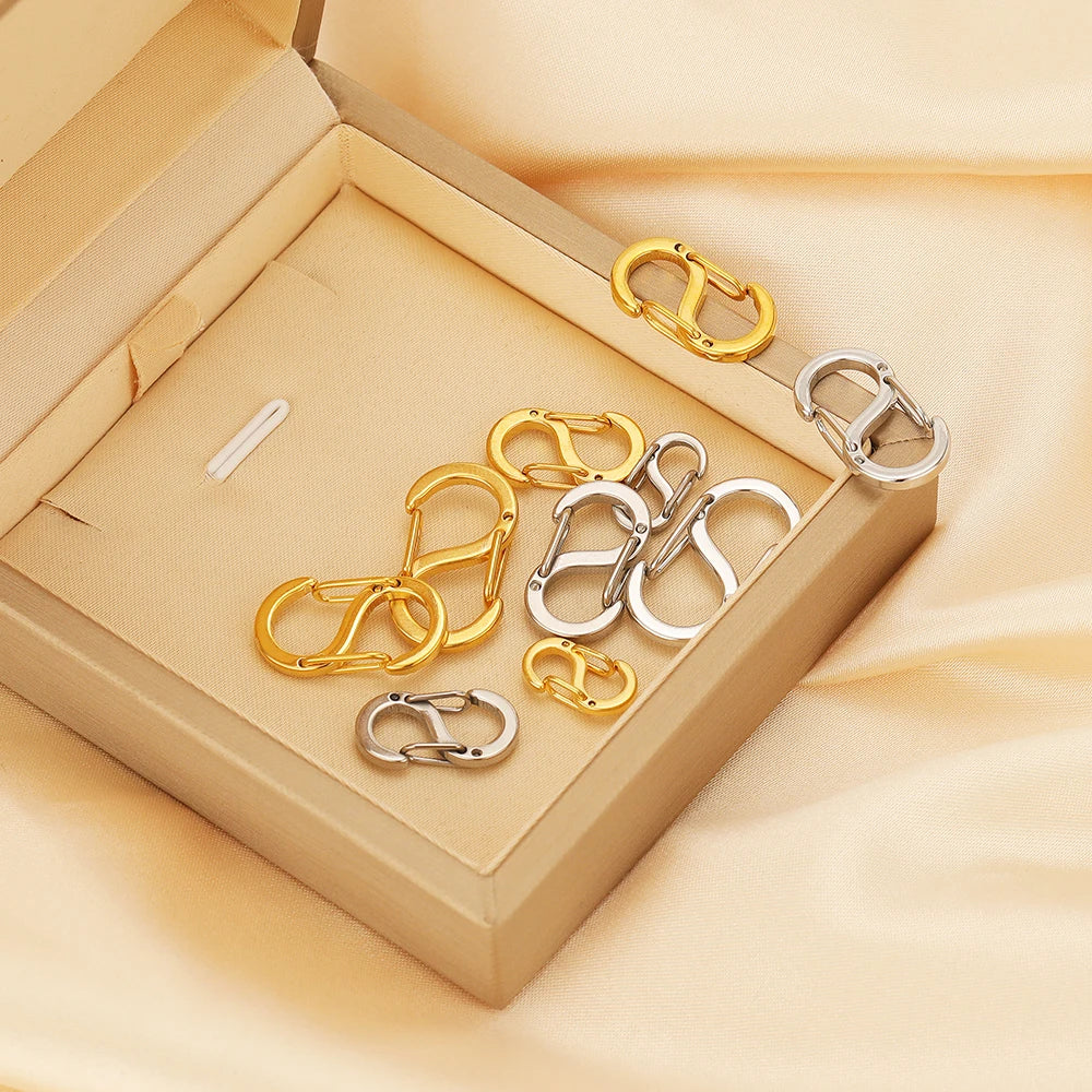 5pcs Stainless Steel Chic Letter S Buckle Clasps | 18k Gold Spring Lobster Hooks for DIY Jewelry Making
