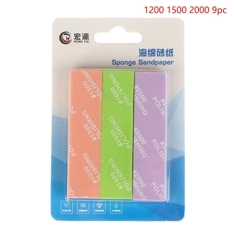 9pcs Semi-rigid Sanding Sticks | Model Making Tool Set for Plastic Polishing and Hobby DIY