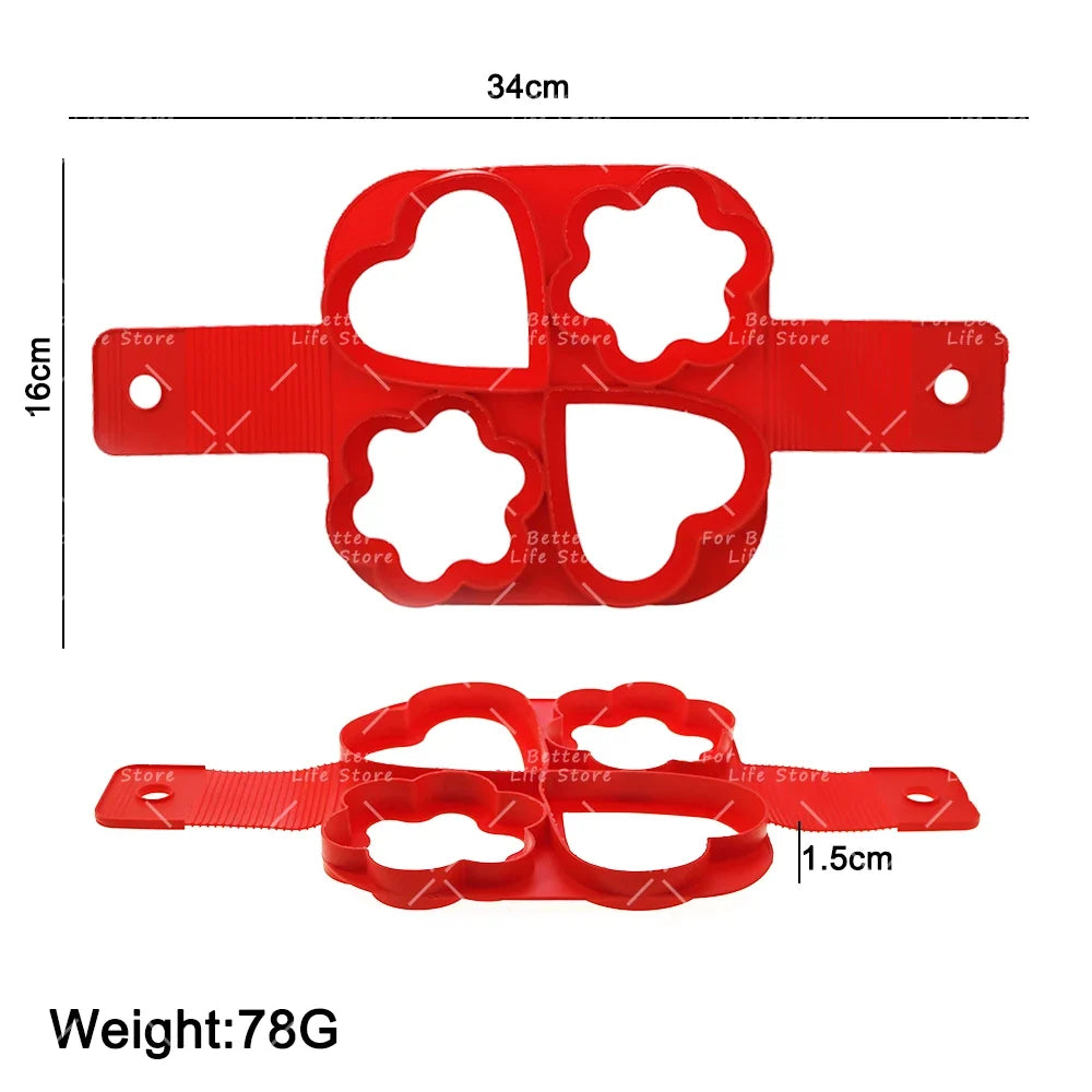 6 Style Egg Pancake Ring Set | Food Grade Silicone Molds for Kitchen