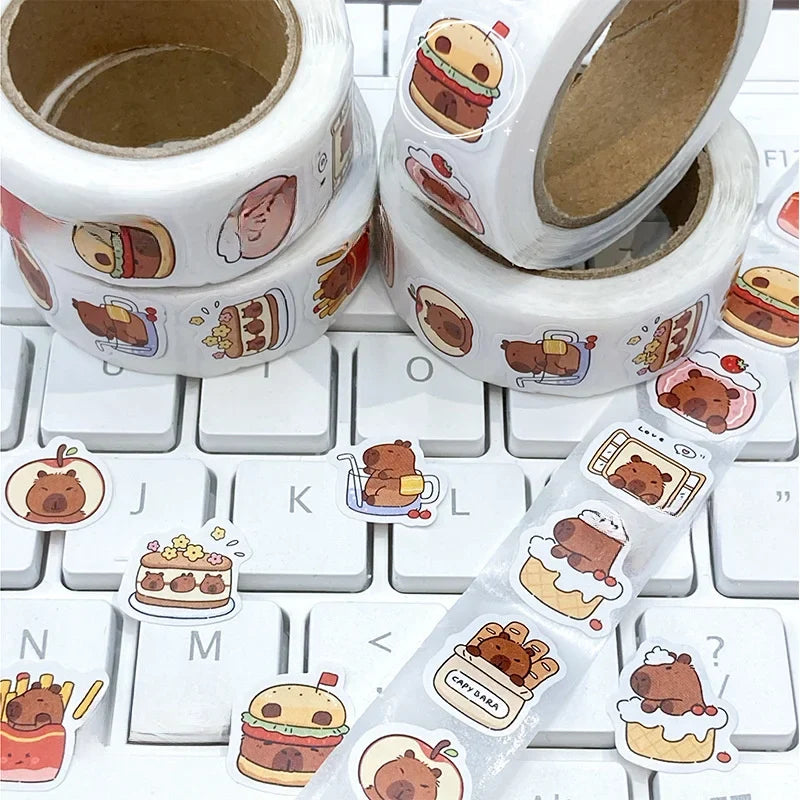 500pcs Cute Kabibara Stickers for Laptops, Skateboards, Guitars & Scrapbooks | DIY Decorative Gift Cards