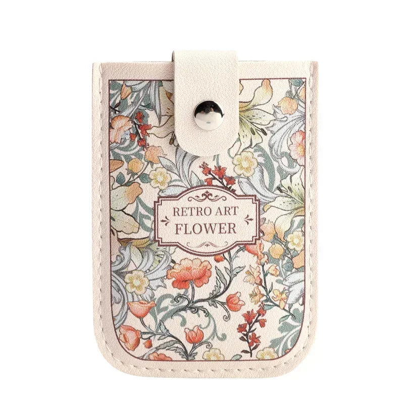 Creative 5 Card Pocket PU Leather Mini Wallet with RFID Blocking and Floral Print | Slim ID Card Holder