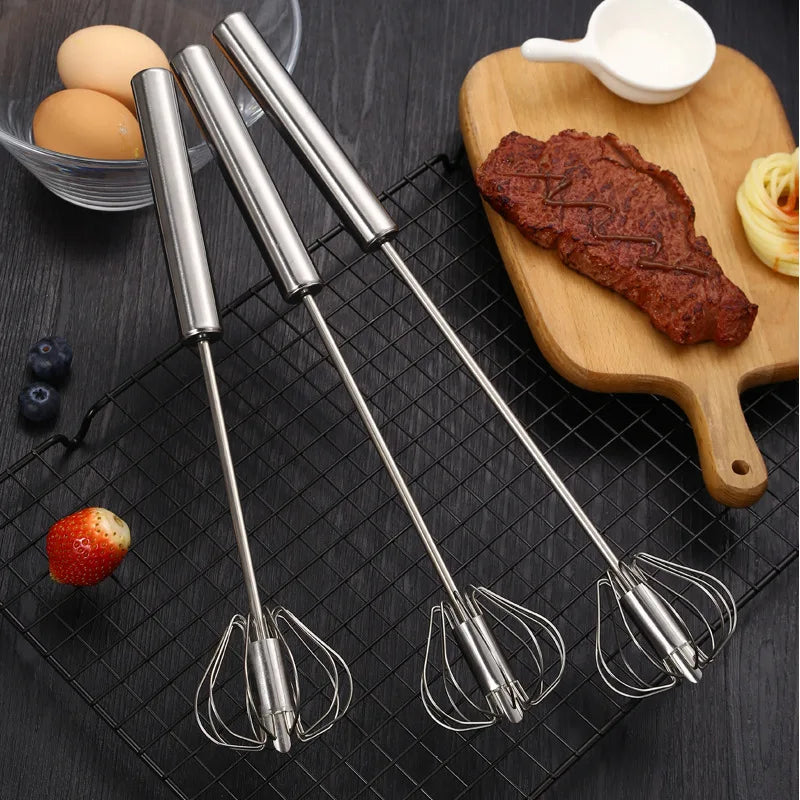 Semi-Automatic Egg Beater | 304 Stainless Steel Manual Hand Mixer