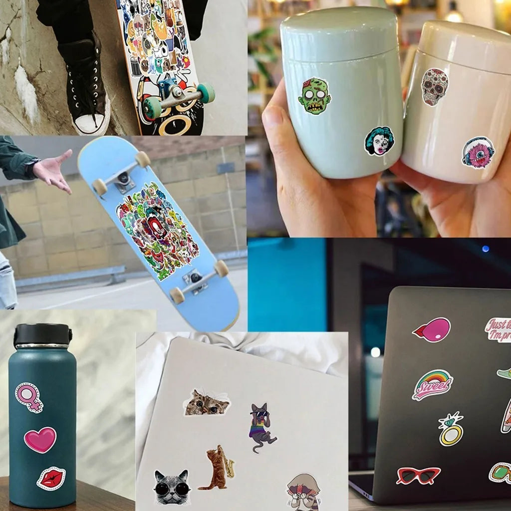 50PCS Modern Art Magazine Cover Graffiti Stickers | Waterproof Decals for Helmet Bicycle Laptop