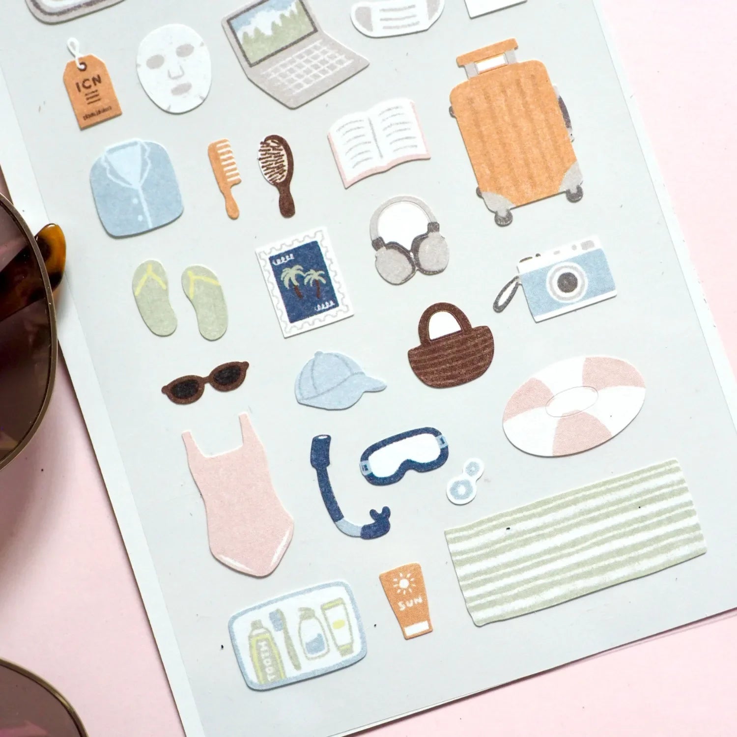 Korean Import Suatelier Happy Journey Paper Stickers | Scrapbooking DIY Journal Stationery Set