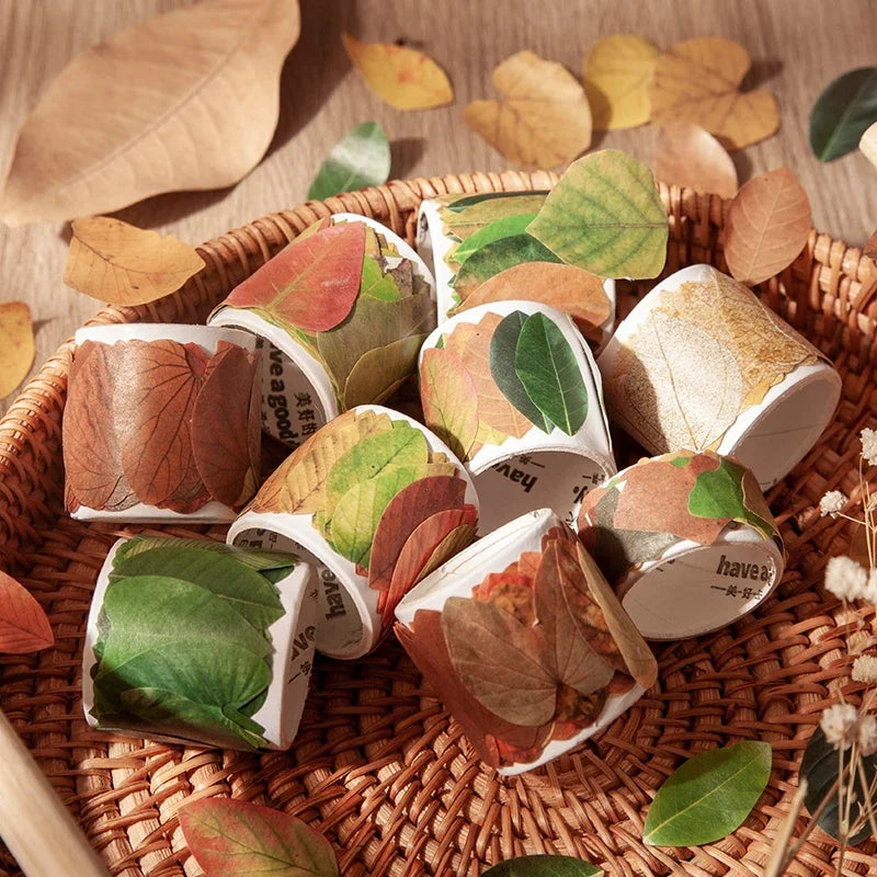 Leaf Washi Paper Stickers | 50-Pack DIY Scrapbooking Decor