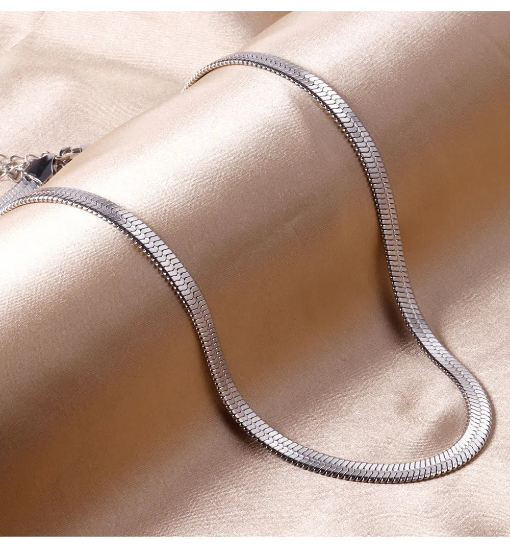 Blade Snake Chain Stainless Steel Necklace | Unisex Choker in 2/4/5mm