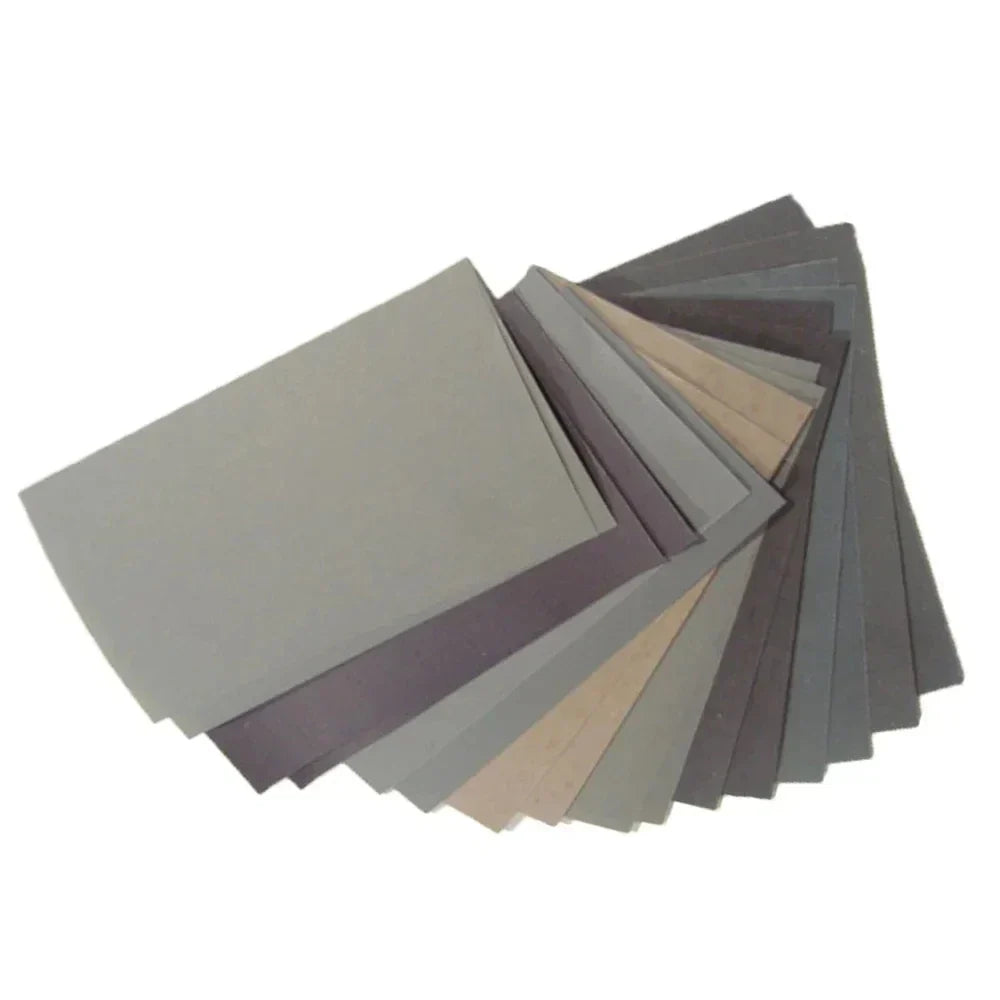 15Pcs Multi-Grit Sandpaper Set | Wet/Dry Sanding Sheets for Wood, Metal, and Automotive Finishing
