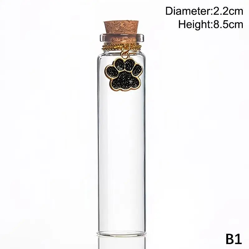 Pet Fur Memorial Glass Bottle | Cat Whiskers Storage Bottle With Cork Stopper