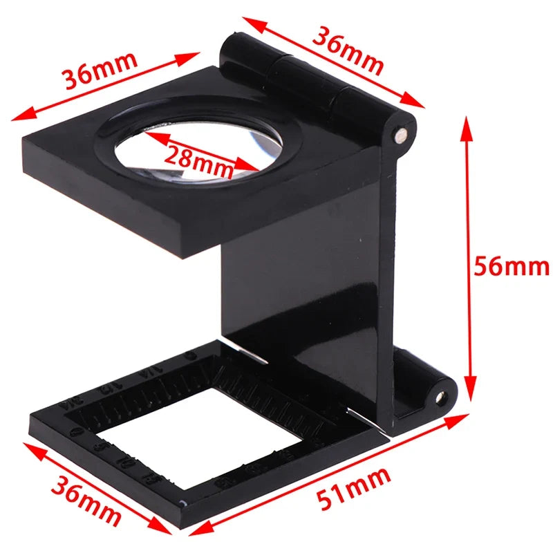 10X 28mm Folding Magnifier Stand Loupe with Scale | Textile & Jewelry Inspection Tool