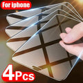 4PCS Tempered Glass for iPhone 11 12 13 14 Pro XR X XS Max Screen Protector on for iPhone 12 Pro Max Mini 7 8 6 6S Plus SE Glass Tempered Glass Easy Frame Installation HD Ultra-Thin Screen Protector