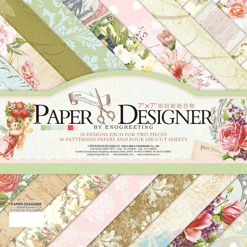 7 Inch Vintage Scrapbook Paper Set | 40 Sheets Retro Cardstock for DIY Crafts
